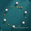 Elegant Jewelry 18K real Gold Natural Pearl Bracelet